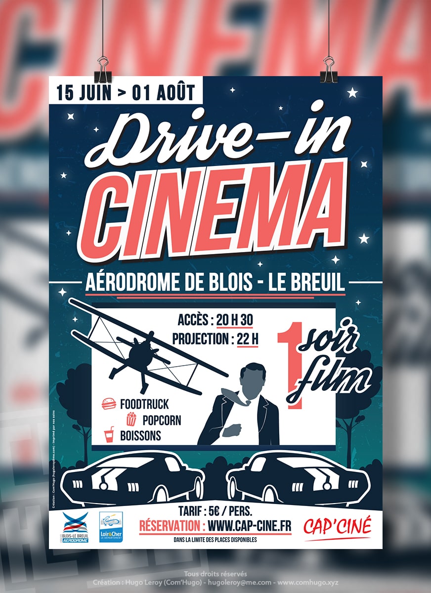 Affiche Drive-in cinéma - Blois le Breuil 2020